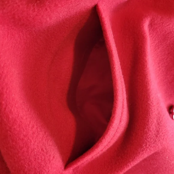 Herno luxury wool belted long jacket in vibrant red size Large - Picture 10 of 13